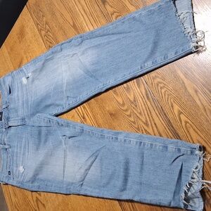 AG ADRIANO GOLDSCHMIED Womens 31 Fray Preowned BLUE  DISTRESSED Denim Used